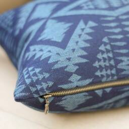 River Tonal Midnight Outdoor Pillow Cover, Navy Blue All Weather Dark Cover - Made To Order - thumbnail 3