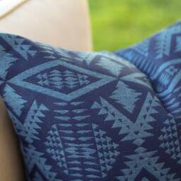 River Tonal Midnight Outdoor Pillow Cover, Navy Blue All Weather Dark Cover - Made To Order - thumbnail 2