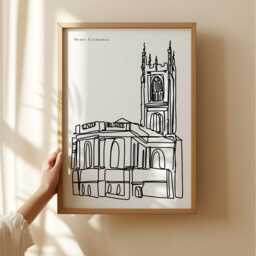 Derby Cathedral Art Print/Black & White Wall Gift City Destination - thumbnail 3