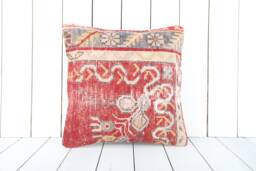 Vintage Turkish Kilim Pillow Cover Bohemian Decorative Cushion - 16x16 - thumbnail 1