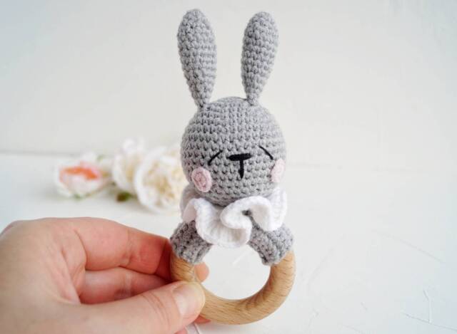 Bunny Baby First Toy, New Mom Gift Package, Personalized For Boy, Woodland Shower Gift, Forest Animal Toy Newborn - image 1