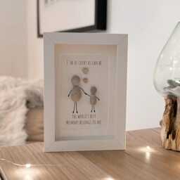 Mums Birthday Keepsake Pebble Art Mini Picture Frame Small Gift For Mummy Nana Grandma Nanna Stone 50Th Personalised - thumbnail 1