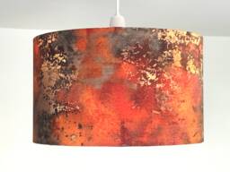 Rust Distressed Lamp Shade Lamp Home Decor Gold Lampshade Table - thumbnail 1