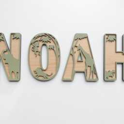 Safari Themed Wooden Letters - Wild Jungle Animal Theme Name Decoration Personalised Sign Children's Bedroom Playroom Wall Art - thumbnail 2