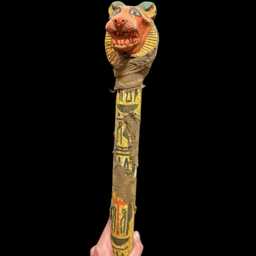 Sceptre Staff, Head Of Sekhmet Waz Sceptre. Ancient Egyptian Waz-Scpetre - thumbnail 2