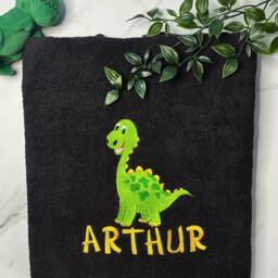 Personalised Dinosaur Towel/Childrens Gift Hand Bath Sheet Time New Baby - thumbnail 2