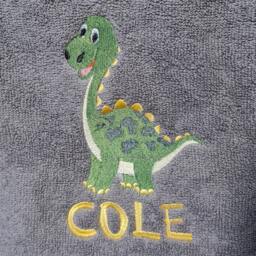 Personalised Dinosaur Towel/Childrens Gift Hand Bath Sheet Time New Baby - thumbnail 3
