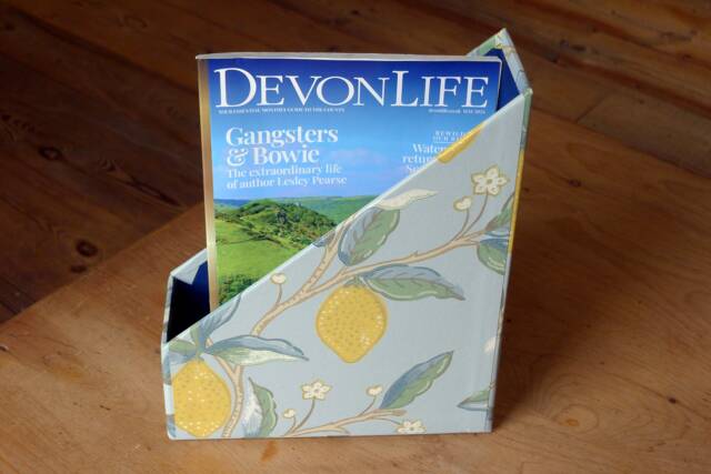 William Morris Magazine Holder Lemons Aqua Handmade Stationery - image 1