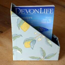 William Morris Magazine Holder Lemons Aqua Handmade Stationery - thumbnail 2