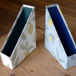 William Morris Magazine Holder Lemons Aqua Handmade Stationery - thumbnail 4