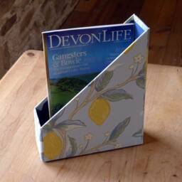William Morris Magazine Holder Lemons Aqua Handmade Stationery - thumbnail 3