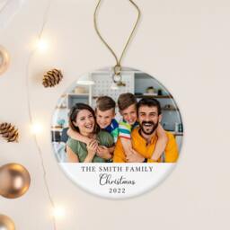 Family Christmas Tree Decoration - Personalised Ornament Ceramic Bauble Keepsake Grandchildren Grandparents Any Photo Baby Kids - thumbnail 3