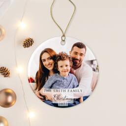 Family Christmas Tree Decoration - Personalised Ornament Ceramic Bauble Keepsake Grandchildren Grandparents Any Photo Baby Kids - thumbnail 2