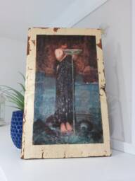 Circe Invidiosa Wooden Wall Art Gold Oak Pre-Raphaelite Print - thumbnail 1