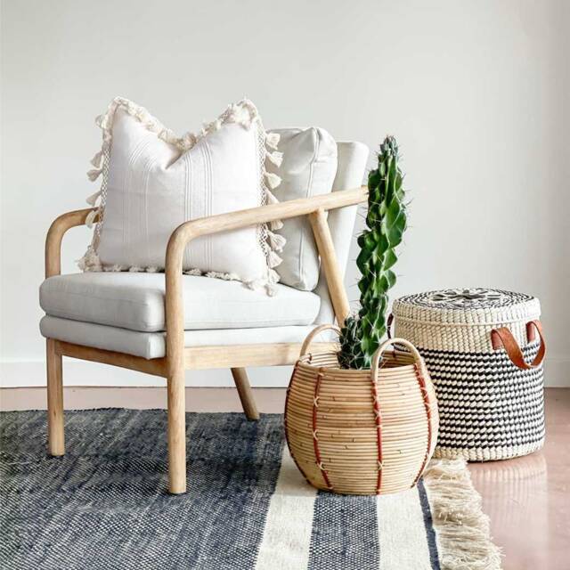 Ivory Woven Throw Pillow 22