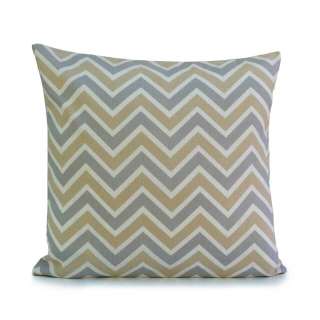 Yellow Ochre, Gray & Off White Pillow, Throw Pillow Cover, Decorative Cushion Covers, Pillowcase, Accent Chevron, Cotton - image 1