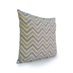 Yellow Ochre, Gray & Off White Pillow, Throw Pillow Cover, Decorative Cushion Covers, Pillowcase, Accent Chevron, Cotton - thumbnail 2