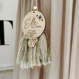 My First Christmas Decoration - Baby's Keepsake 1St Xmas Date Of Birth Stars Baby Loss Memorial - thumbnail 2