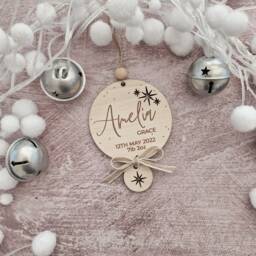 My First Christmas Decoration - Baby's Keepsake 1St Xmas Date Of Birth Stars Baby Loss Memorial - thumbnail 3