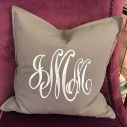 Monogrammed Cotton Pillow - thumbnail 1