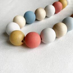 Coastal Wood Bead Curtain Tiebacks Seaside Nursery Decor - thumbnail 3