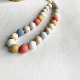 Coastal Wood Bead Curtain Tiebacks Seaside Nursery Decor - thumbnail 2