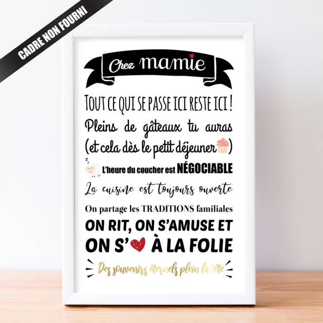 Grandmother's Day - Grandma's Poster Chez Mamie Grandma Gift Rules Of Life At Gift - image 1
