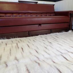 Handwoven White Wool Rug Shaggy Scandinavian Lizhnyk Throw - thumbnail 2