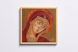 Virgin Mary Greek Byzantine Orthodox Icon Mothers Day Wall Decor Motherhood Ceramic Tile Hanging Religious Theotokos Art - thumbnail 1