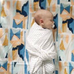 Ready Ship Changing Pad Covers -Blue Mustard L Baby Bedding - Watercolor Diaper Sheet Nursery Navy Blue Mustard - thumbnail 2