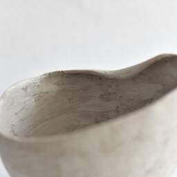 Large Organic Ceramic Vase - Minimalist White Textured Stoneware Vessel Wabi Sabi Modern Decor Art Object For Interior Design Spaces - thumbnail 3