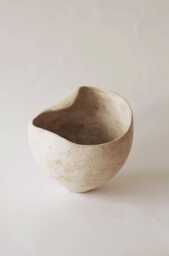Large Organic Ceramic Vase - Minimalist White Textured Stoneware Vessel Wabi Sabi Modern Decor Art Object For Interior Design Spaces - thumbnail 1