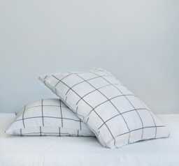 Tiled Linen Pillowcase. Custom Print. Standard, Queen, King, Body, Euro Sham & Custom Size Pillow Cover - thumbnail 1