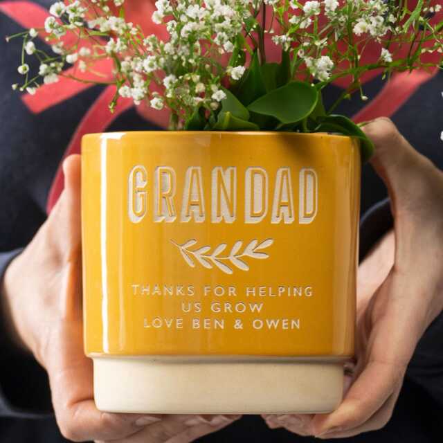Personalised Grandads Indoor Plant Pot For Fathers Day, Personalized Gift Dads & Grandads, Planter Houseplants Succulents - image 1