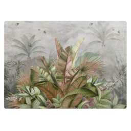 Tropical Jungle Office Chair Floor Protector, Green Desk Mat, Plants Vinyl Gaming Mat - thumbnail 2