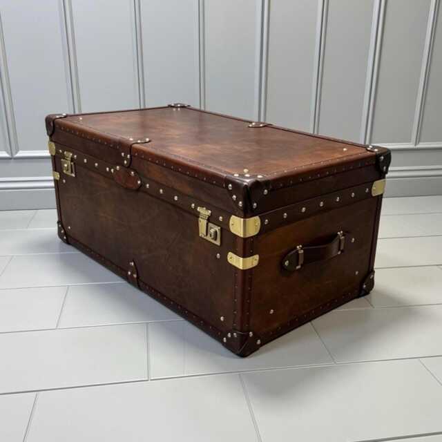 Handmade Luxury English Steamer Style Trunk - Living Room Storage Bespoke Chest - image 1