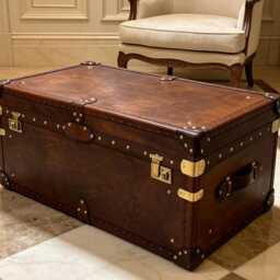 Handmade Luxury English Steamer Style Trunk - Living Room Storage Bespoke Chest - thumbnail 2
