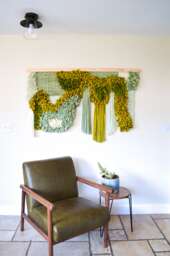 Vibrant Green Wall Hanging - Bold Macram?? Fiber Art Sculptural Wool Tapestry For Living Room D??cor