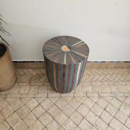 Moroccan Round Side Table in Wood , Elegant Wooden - thumbnail 3