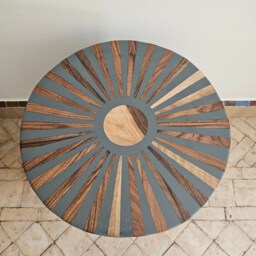 Moroccan Round Side Table in Wood , Elegant Wooden - thumbnail 2