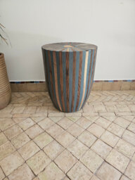 Moroccan Round Side Table in Wood , Elegant Wooden - thumbnail 1