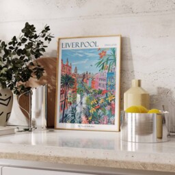 Liverpool Travel Poster Colorful Botanical UK Print - thumbnail 2