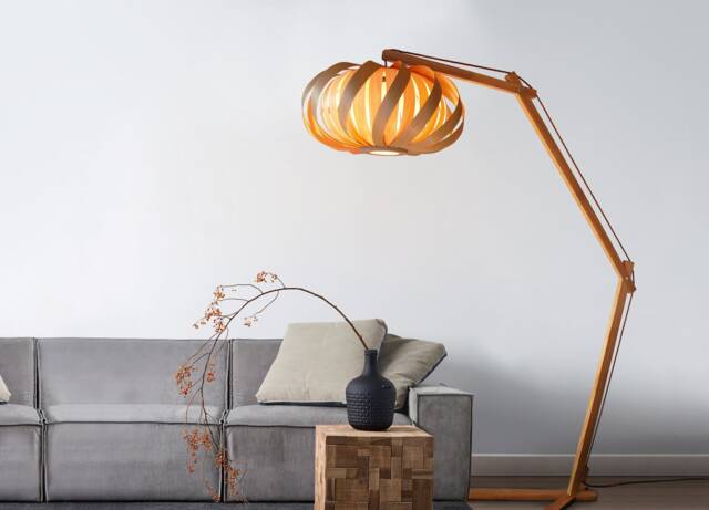 Floor Lamp From Wood. Oak & Birch. Modern Design Lamp - image 1