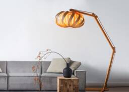 Floor Lamp From Wood. Oak & Birch. Modern Design Lamp