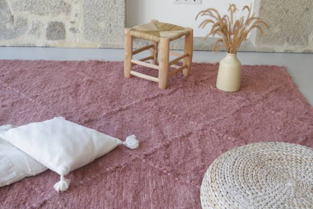 Large Recycled Linen Pink Carpet 180x250 cm, Area Rug, Living Room Carpet, Bohemian Farmhouse Decor, Boho Minimal Decor - image 1