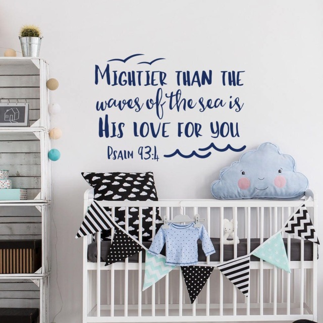 Psalm 934 Wall Decal - Christian Nursery Decor Bible Verse Scripture Sticker #157 - image 1