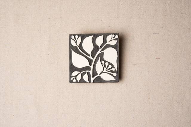 Ceramic Mounted Square Tile Wall Art - Made To Order Pachysandra - image 1