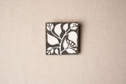 Ceramic Mounted Square Tile Wall Art - Made To Order Pachysandra