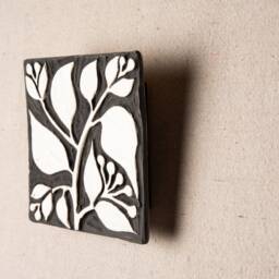 Ceramic Mounted Square Tile Wall Art - Made To Order Pachysandra - thumbnail 3