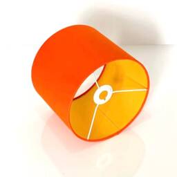 New Hq Neon Cotton Double Sided Lamp Shade Pendant Light Drum Orange Yellow - thumbnail 3